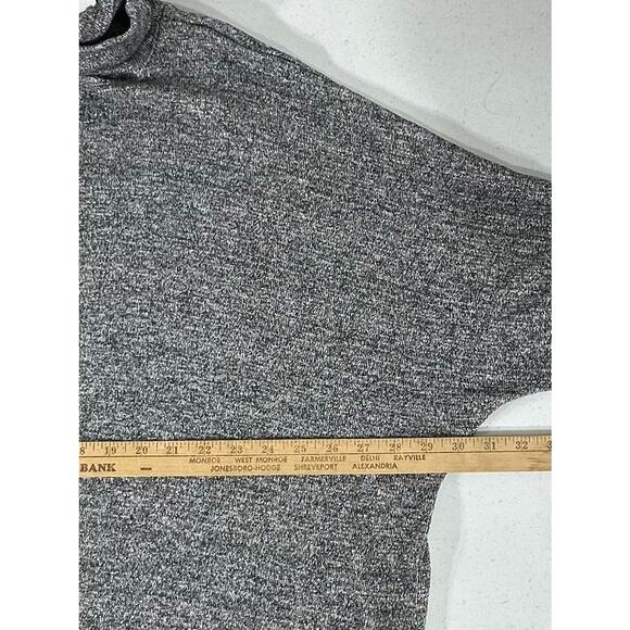 Lane Bryant Sweater Size 26 28 Heather Gray Silver Metallic‎ Cowl Neck Rouching - Picture 6 of 8